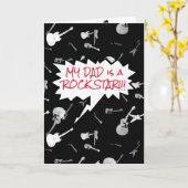 私のパパはロックスターのギターの中にあいさつ カード (黄色い花)
