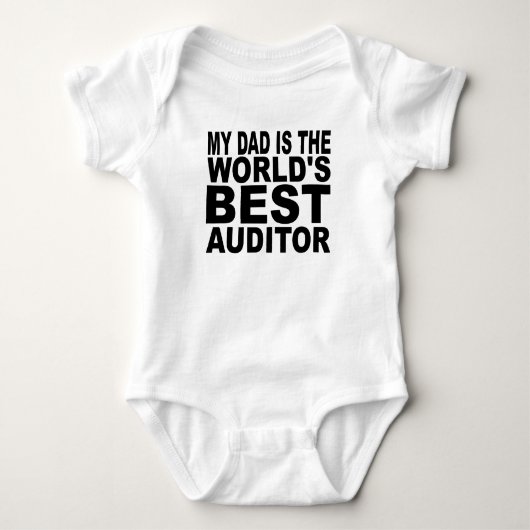 私のパパは世界で最も最高のな会計検査官です ベビーボディスーツ (正面)