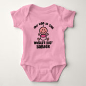 私のパパは世界のベストの理容師です ベビーボディスーツ (正面)