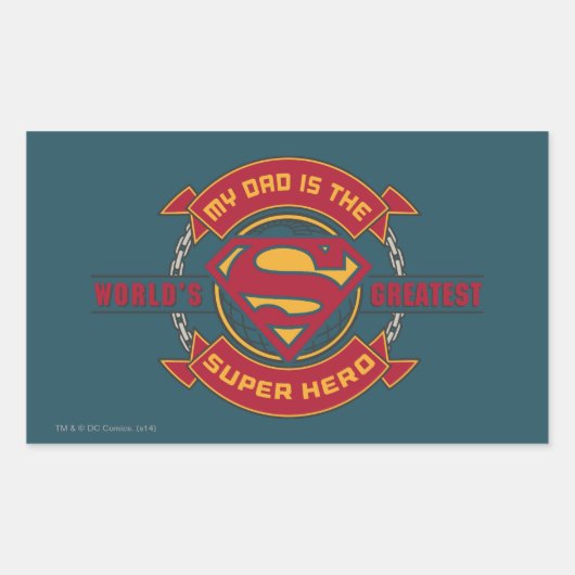 私のパパは世界一の英雄すごいだ 長方形シール (正面)