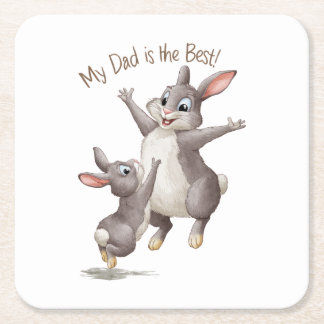 私のパパは最高の スクエアペーパーコースター