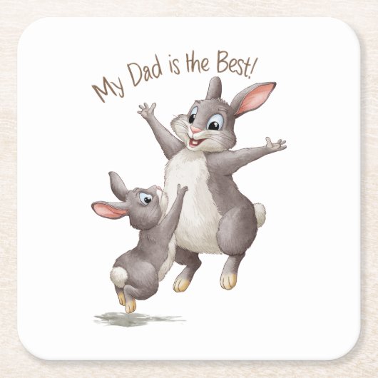 私のパパは最高の スクエアペーパーコースター (正面)