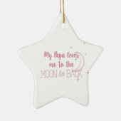 私のパパは月および背部に私を愛します セラミックオーナメント (右)
