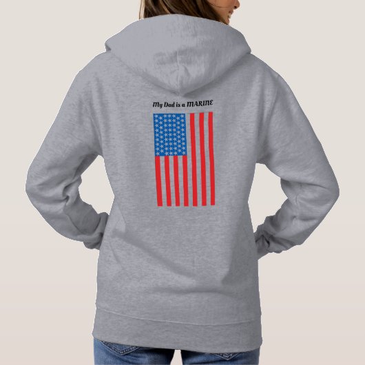 私のパパは海洋のパーソナライズされたフード付きスウェットシャツ パーカ (裏面)