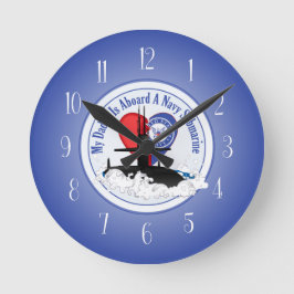 私のパパは潜水艦に乗っている ラウンド壁時計