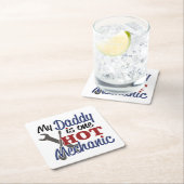 私のパパは熱い整備士の一つ スクエアペーパーコースター (インサイチュ)