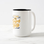 私のパパは私のすごいヒーローMag_両親のギフトである ツートーンマグカップ (正面右)
