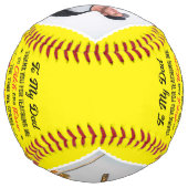 私のパパは私のソフトボ教えール4枚の写真をありがとう ソフトボール (裏面)