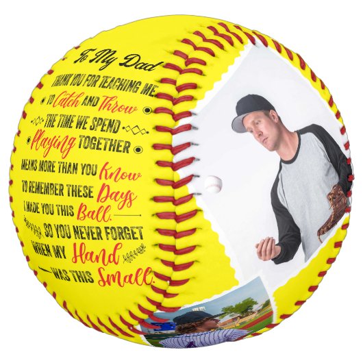 私のパパは私のソフトボ教えール4枚の写真をありがとう ソフトボール (アングル)