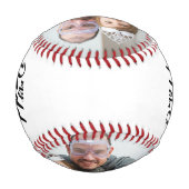 私のパパは私のヒーローだ | 2フォトコラージュの父の日 野球ボール (裏面)