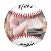 私のパパは私のヒーローだ | 2フォトコラージュの父の日 野球ボール (正面)
