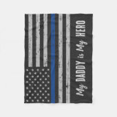 私のパパは私のヒーローである – 薄いブルーライン警察ベビー フリースブランケット (正面)