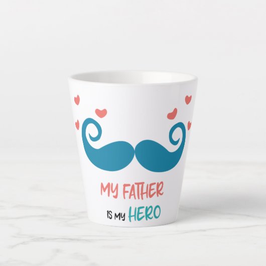 私のパパは私のヒーローラテマグカップ カフェラテマグ (正面)