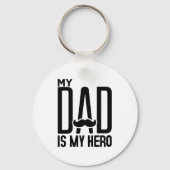 私のパパは私のヒーロー – 父の日のタイポグラフィアート キーホルダー (正面)