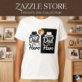 私のパパは私のヒーロー| 父の日の特別写真付き Tシャツ
