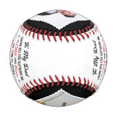私のパパは私の野球教えの4枚の写真をありがとう 野球ボール (裏面)