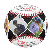 私のパパは私の野球教えの4枚の写真をありがとう 野球ボール (正面)