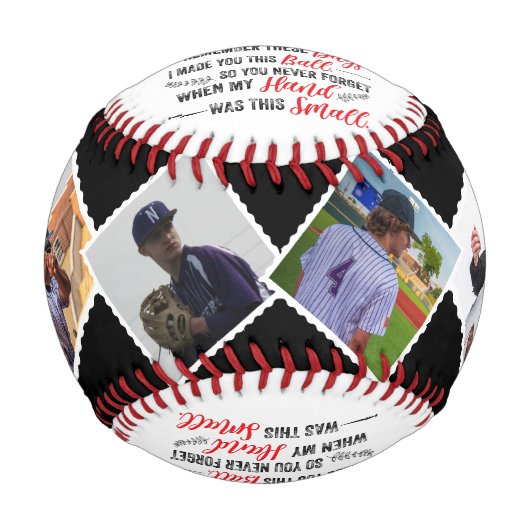 私のパパは私の野球教えの4枚の写真をありがとう 野球ボール (正面)