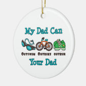 私のパパはOutbikeによって追い越されるトライアスロンOrnamをOutswimできます セラミックオーナメント (左)