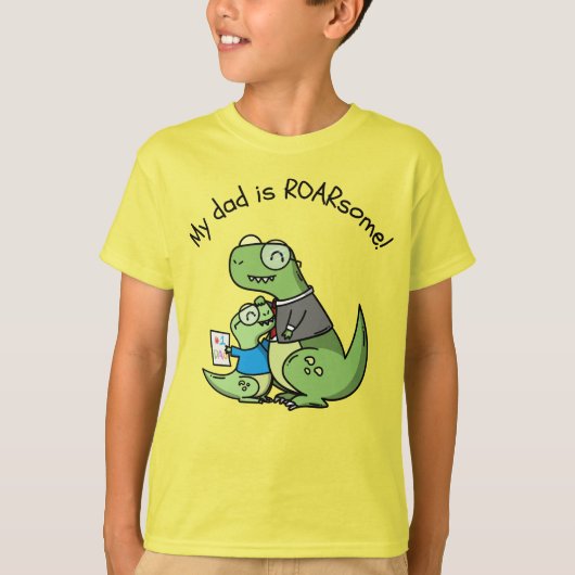 私のパパはROARsome!- Dino Father's Day Tee Tシャツ (正面)