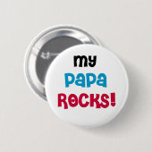 私のパパはTシャツおよびギフトを揺すります 缶バッジ (正面&裏面)