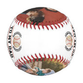 私のパパへカスタムのメッセージ写真ハッピー父の日 野球ボール (裏面)