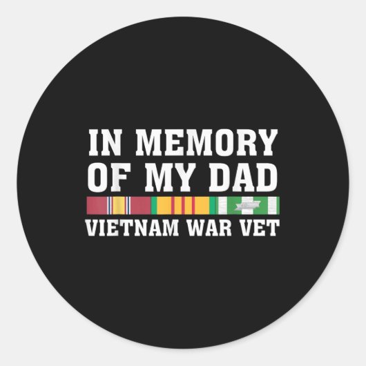 私のパパベトナム退役軍人家族マッチンのメモリ内 ラウンドシール (正面)