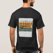 私のパパロック、彼は大工Tシャツだ Tシャツ (裏面)