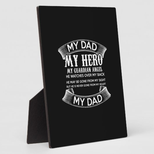 私のパパ私のヒーロー私の守護天使は私を見守る フォトプラーク (側面)