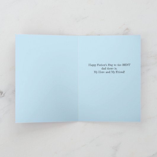 私のパパ私のヒーロー。おもしろいカラフル吸光カード カード (内部)