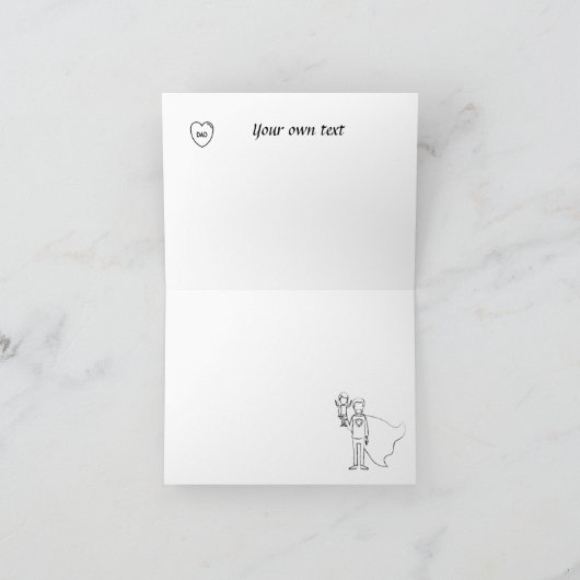 私のパパ私のモダンヒーローの父の日 カード (内部)