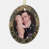 私のパパ私の英雄の軍のカスタムな兵士の写真 セラミックオーナメント (右)