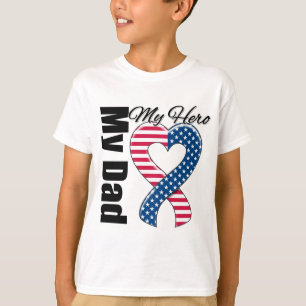 私のパパ私の英雄愛国心が強い米国のリボン Tシャツ