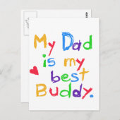 私のパパ私最高ののバディTシャツとギフト ポストカード (正面/裏面)