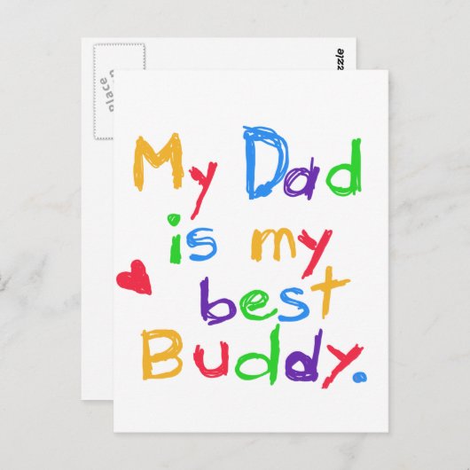 私のパパ私最高ののバディTシャツとギフト ポストカード (正面/裏面)