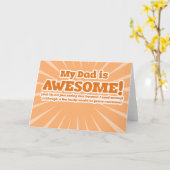 私のパパ素晴らしはおもしろいファーズデイカード カード (黄色い花)