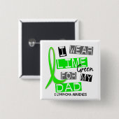私のパパ37のためのリンパ腫Iの衣服のライムグリーン 缶バッジ (正面&裏面)