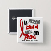 私のパパ37のための打撃Iの衣服の赤 缶バッジ (正面&裏面)