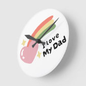 私のパパ ラウンド壁時計 (傾斜)