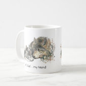 私のパパ...私の友人の水の色ウルフアート マグカップ (正面左)