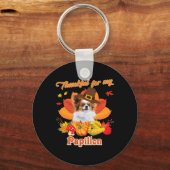 私のパピヨン犬に感謝する私はポンプである キーホルダー (正面)