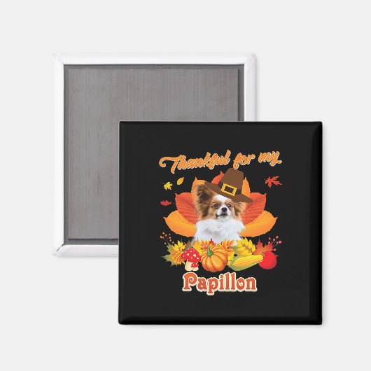 私のパピヨン犬に感謝する私はポンプである マグネット (正面/裏面)