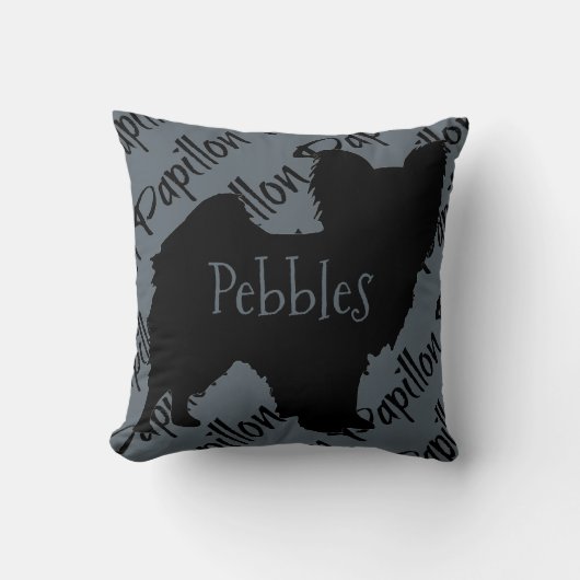 私のパピヨン犬の枕を愛する クッション (正面)