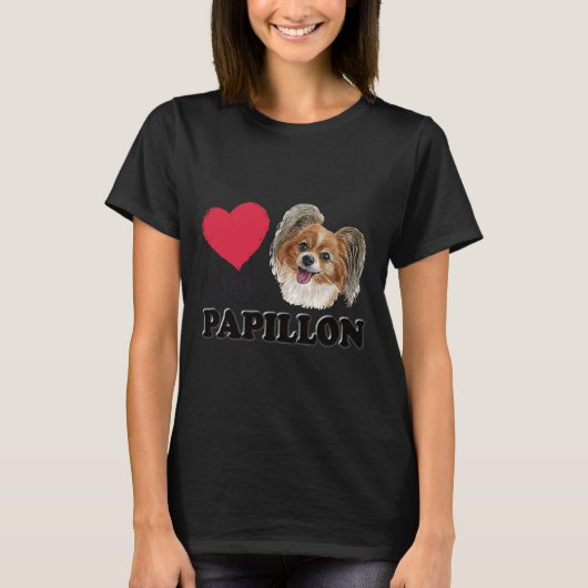 私のパピロンを愛する Tシャツ (正面)