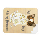 私のパピロン食べの宿題 マグネット (横)