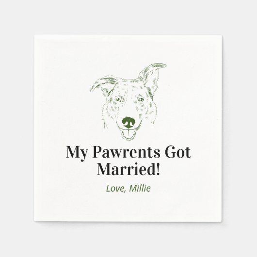 私のパレ得ン結婚した!オージー結婚ズ・ナプキンス スタンダードカクテルナプキン (正面)