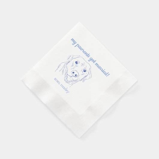 私のパレ得ン結婚した!ラブラドール結婚のナプキン 縁ありカクテルナプキン (角)