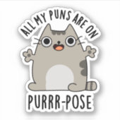 私のパンは全てパーズポーズの猫パおもしろいン シール (正面)