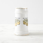 私のパンを調べてる?プンおもしろいユーモア引用文 ビールジョッキ (中央)