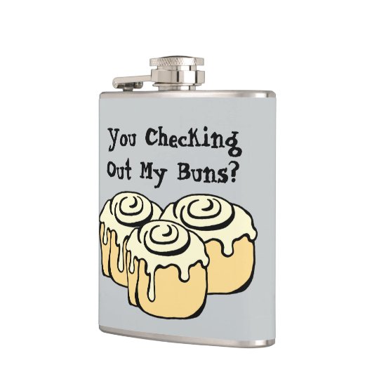 私のパンを調べてる?プンおもしろいユーモア引用文 フラスク (左)